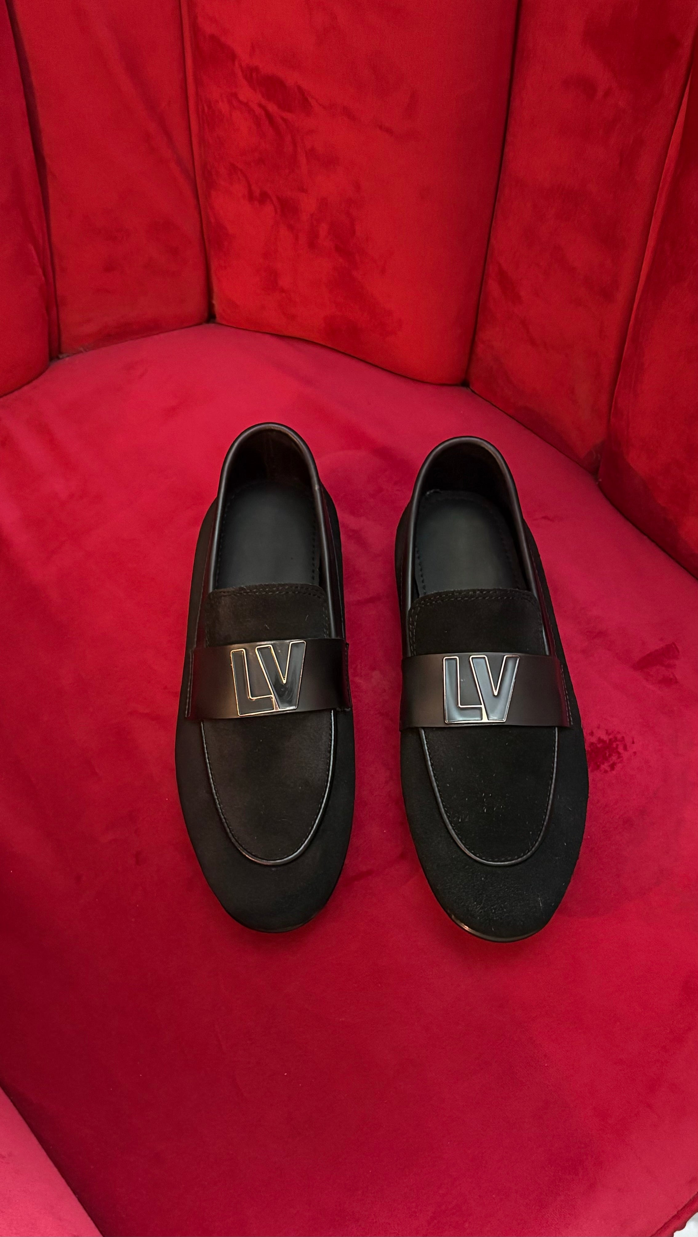 Black suede lv