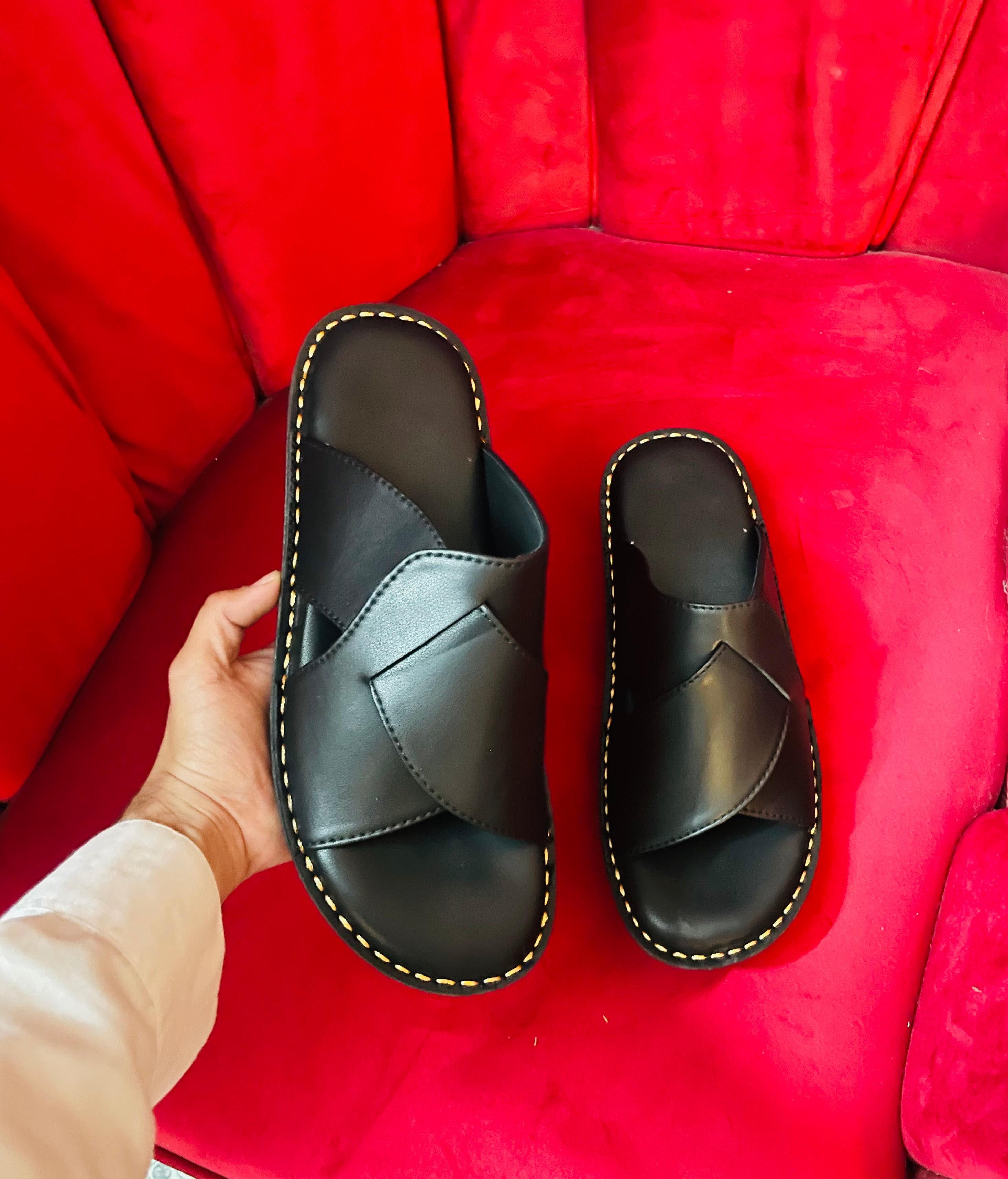 Leather slipper