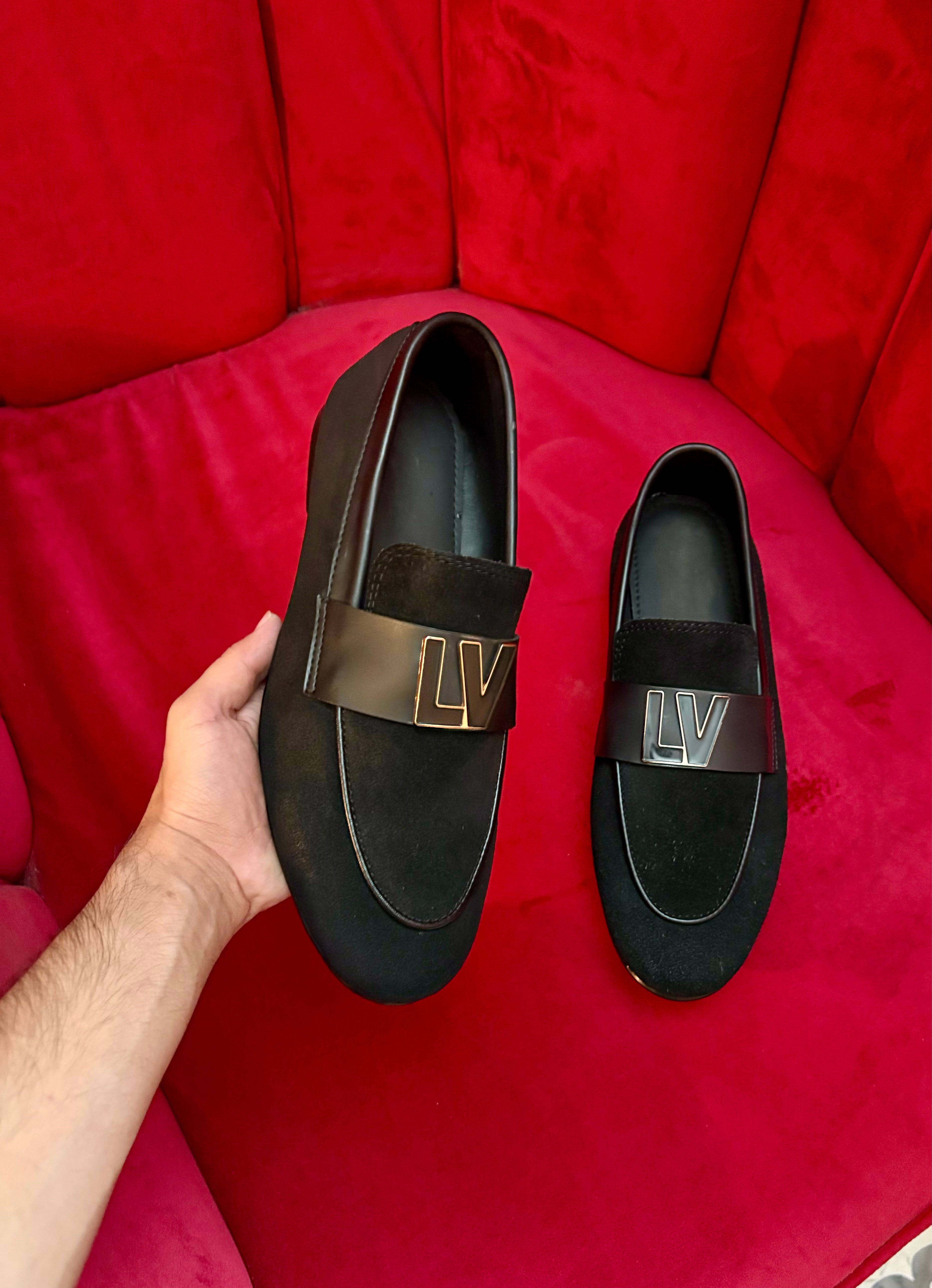 Black suede lv