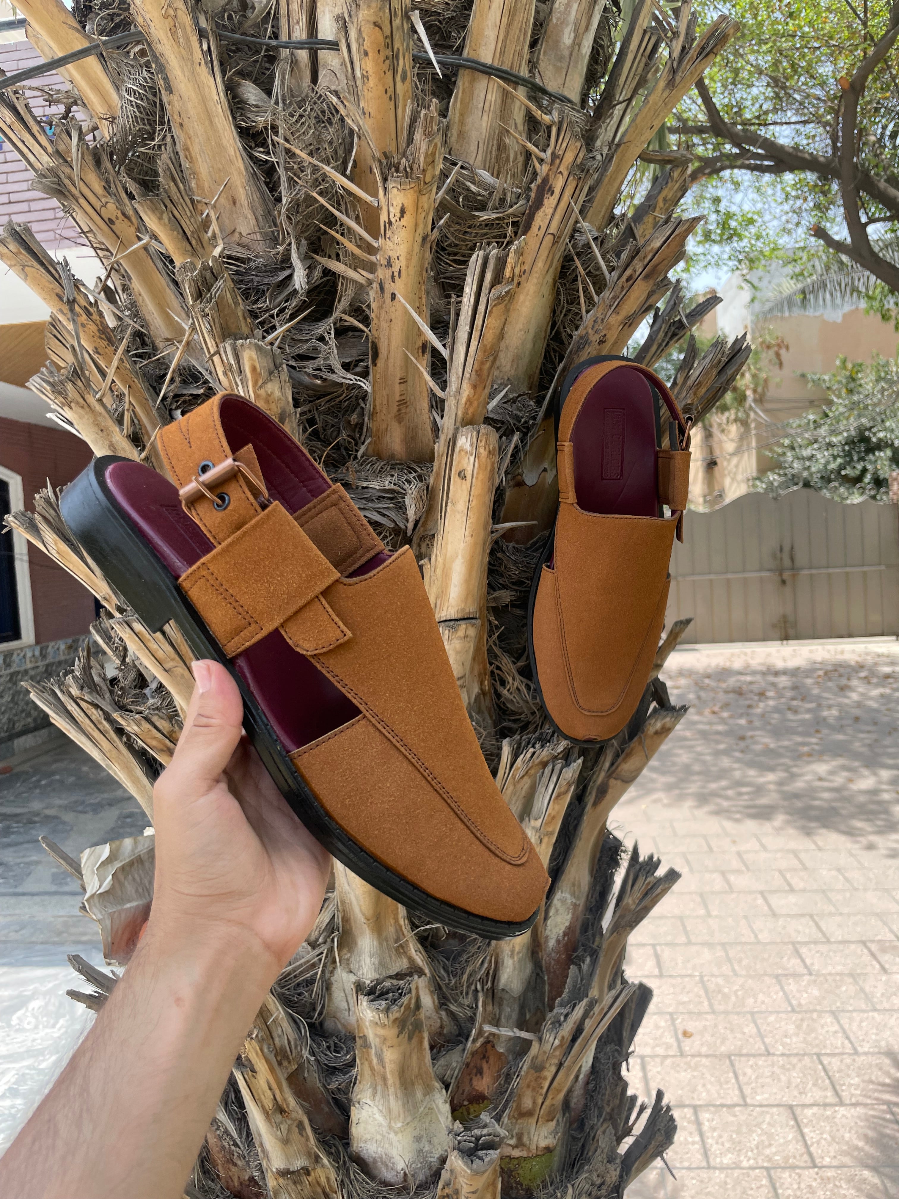 Suede leather peshwari