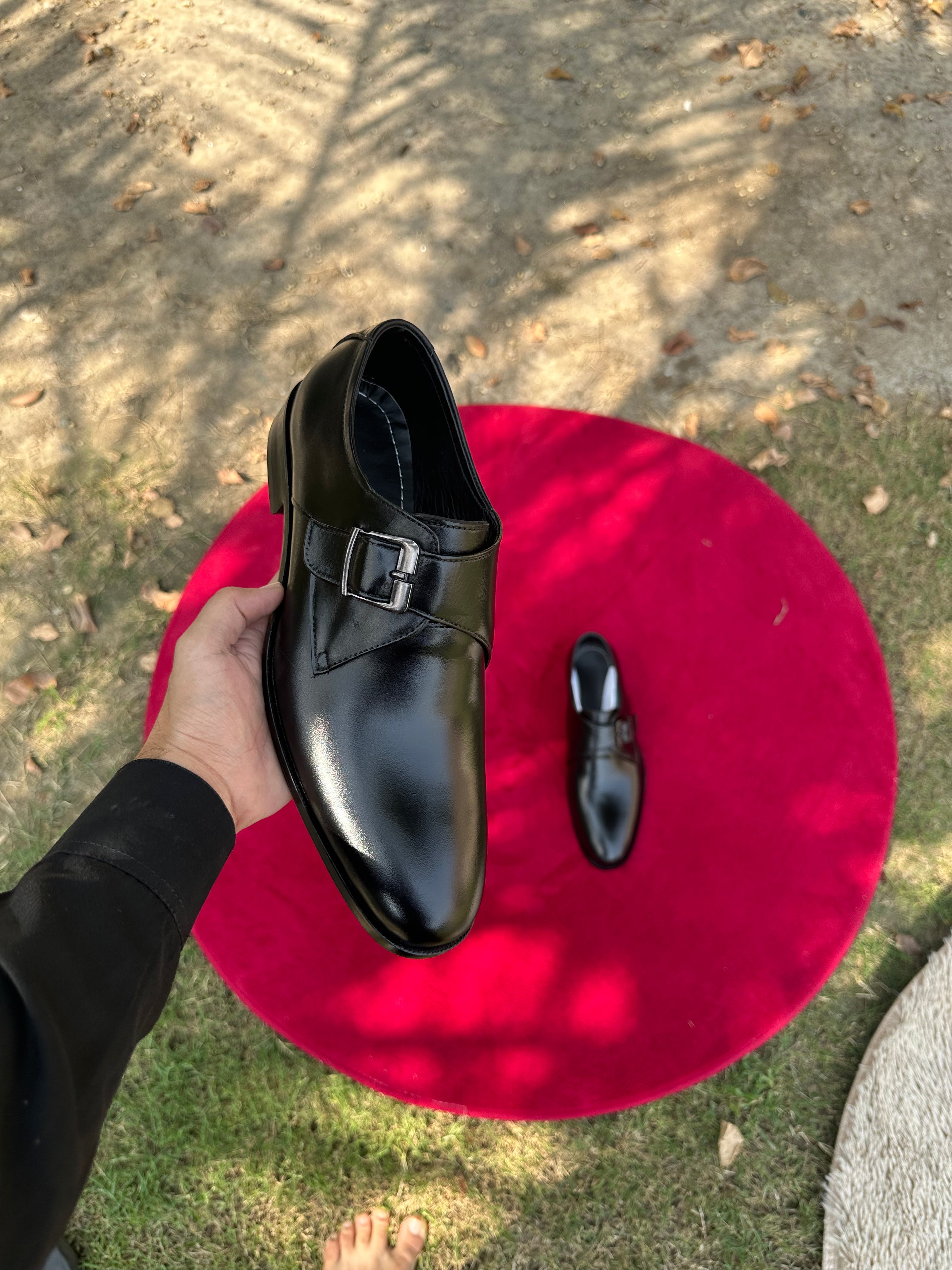 Totally leather side bakle(black)