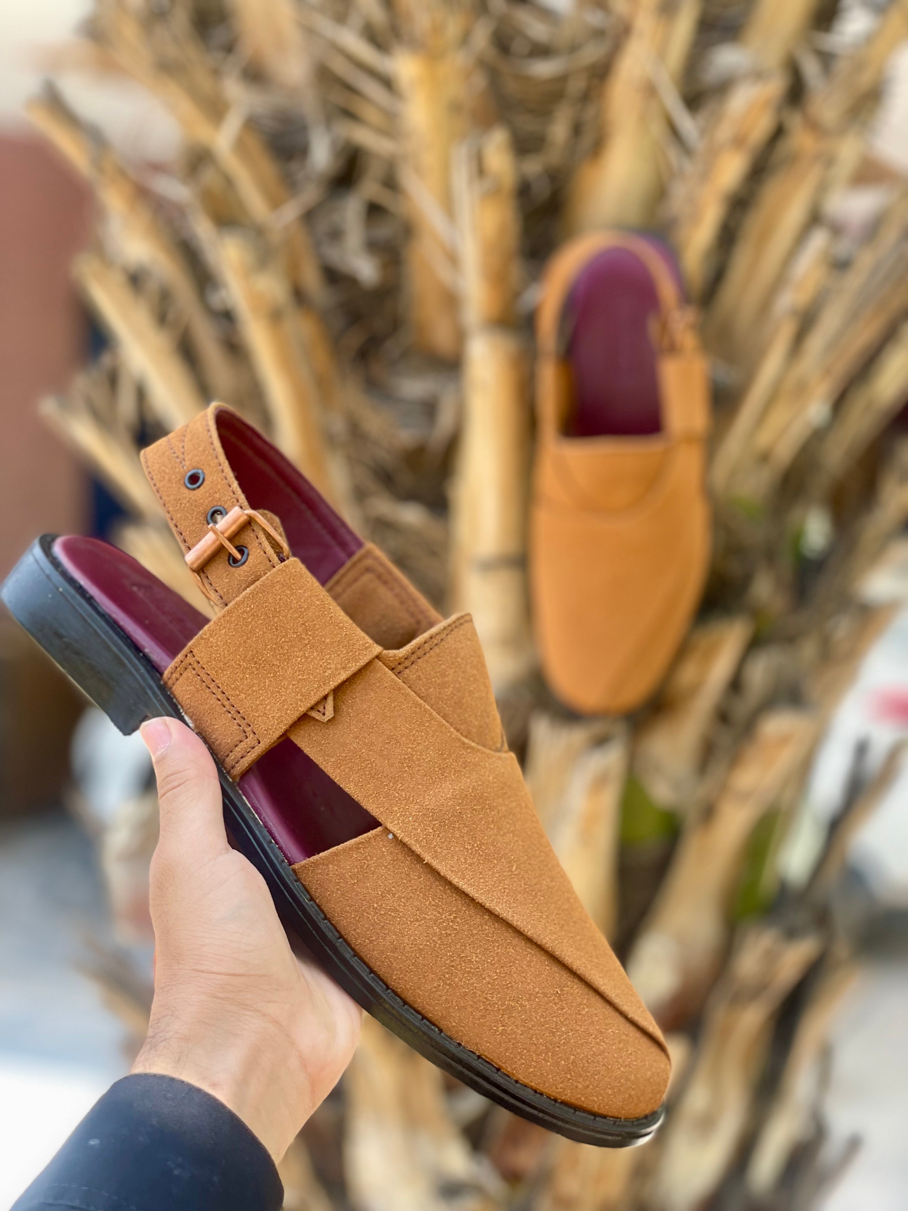 Suede handmade peshwari